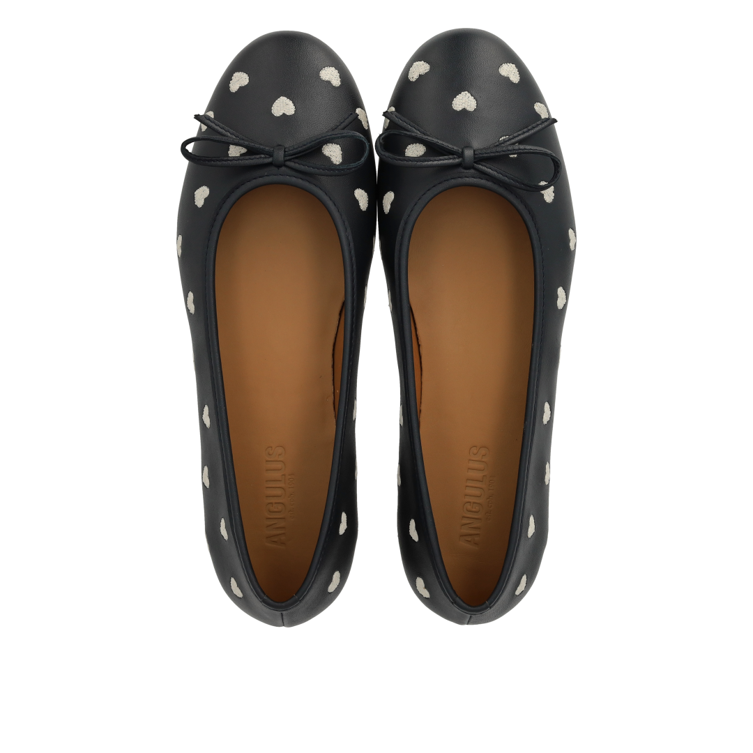 ballerina with contrasting heart embroidery