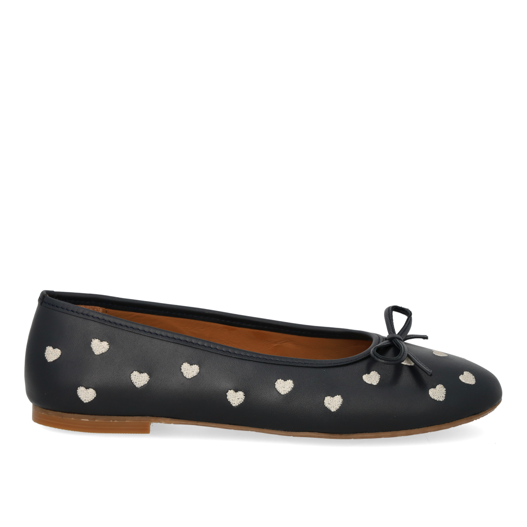 ballerina with contrasting heart embroidery