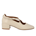 High-heeled Mary Jane ballerina with cross-strap detail