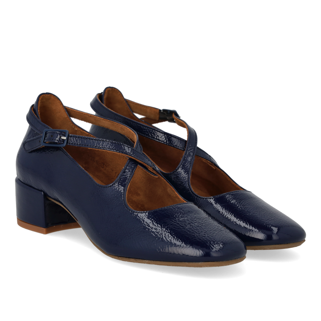 High-heeled Mary Jane with cross detail