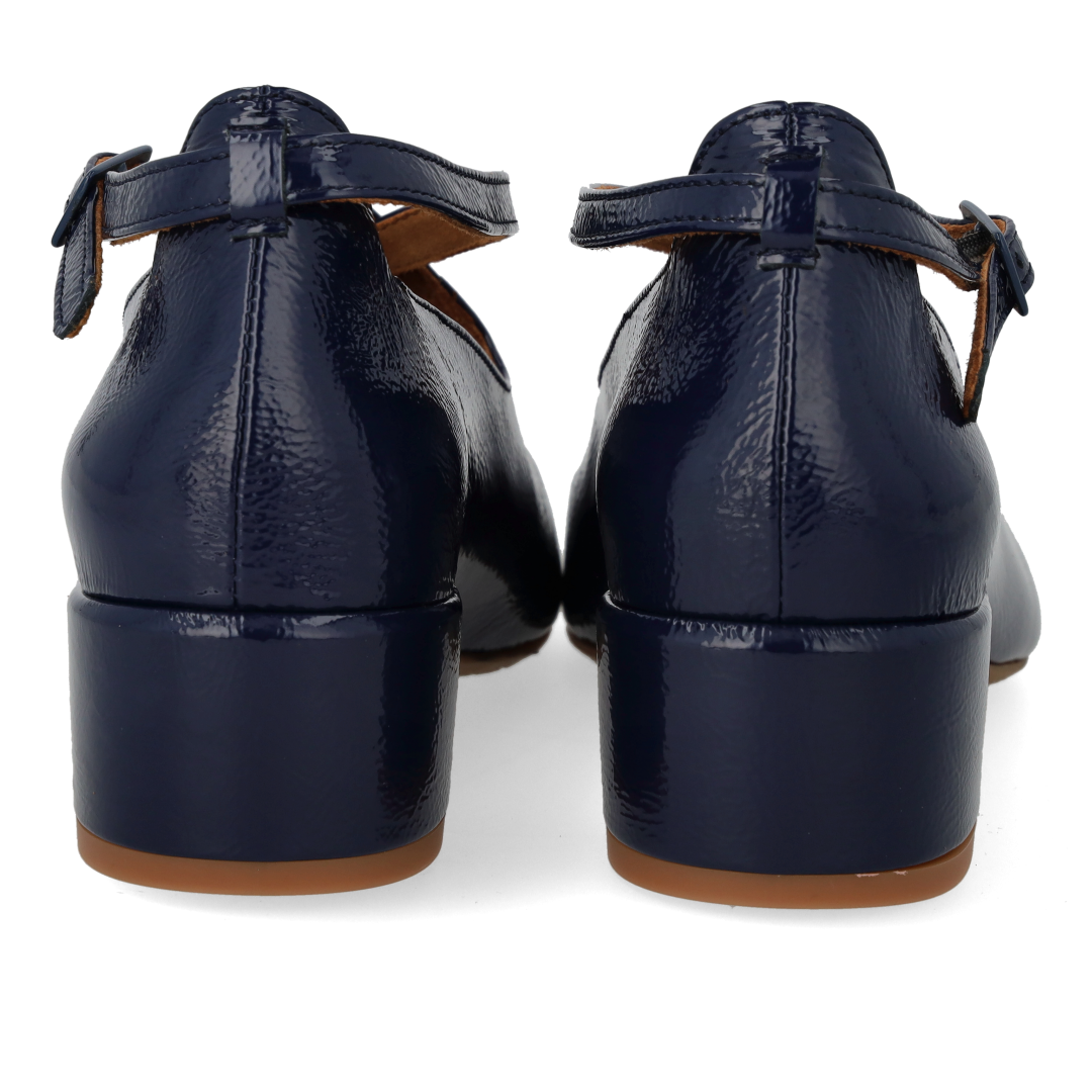 High-heeled Mary Jane with cross detail