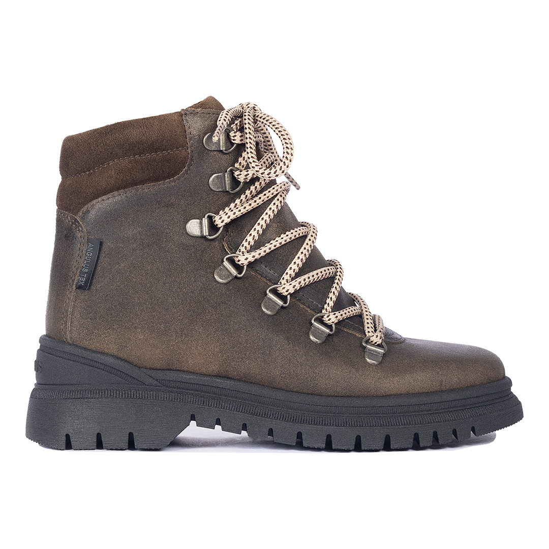TEX-Lace-up boot with zipper and wool lining
