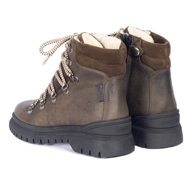 TEX-Lace-up boot with zipper and wool lining