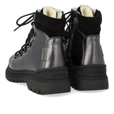 TEX-Lace-up boot with zipper and wool lining