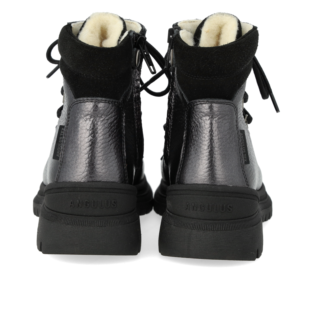 TEX-Lace-up boot with zipper and wool lining