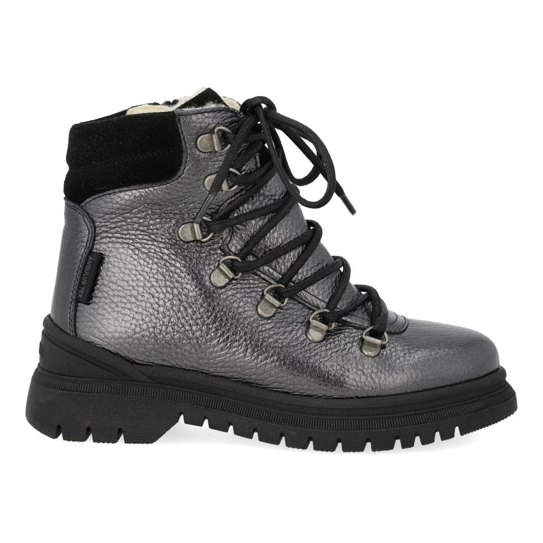 TEX-Lace-up boot with zipper and wool lining