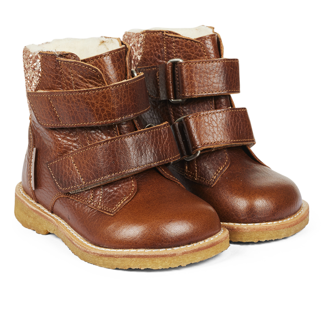 TEX boot with glitter and hook-and-loop closure