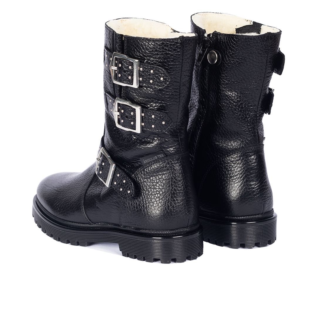 TEX-Boot with studs, buckles and a zipper