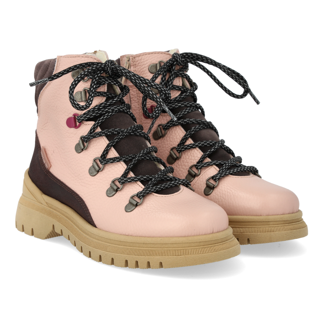 Colourblock TEX-lace-up boot with contrast eyelet