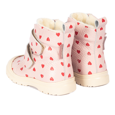 TEX-boot with merino wool lining and heart print