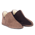 Two-tone slippers with soft lambswool lining