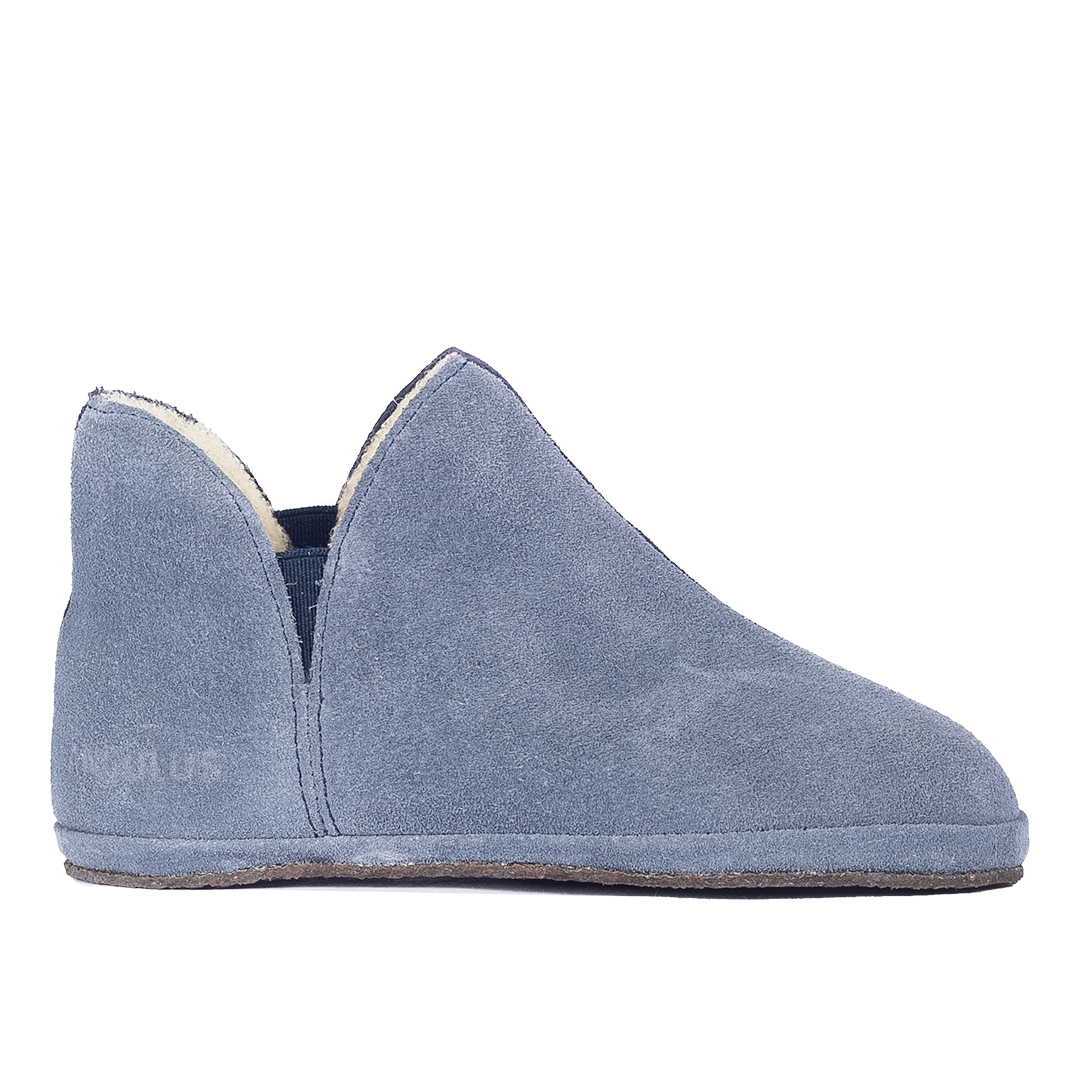 Two-tone slippers with soft lambswool lining