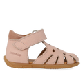 first steps sandal with a cut-out heart pattern