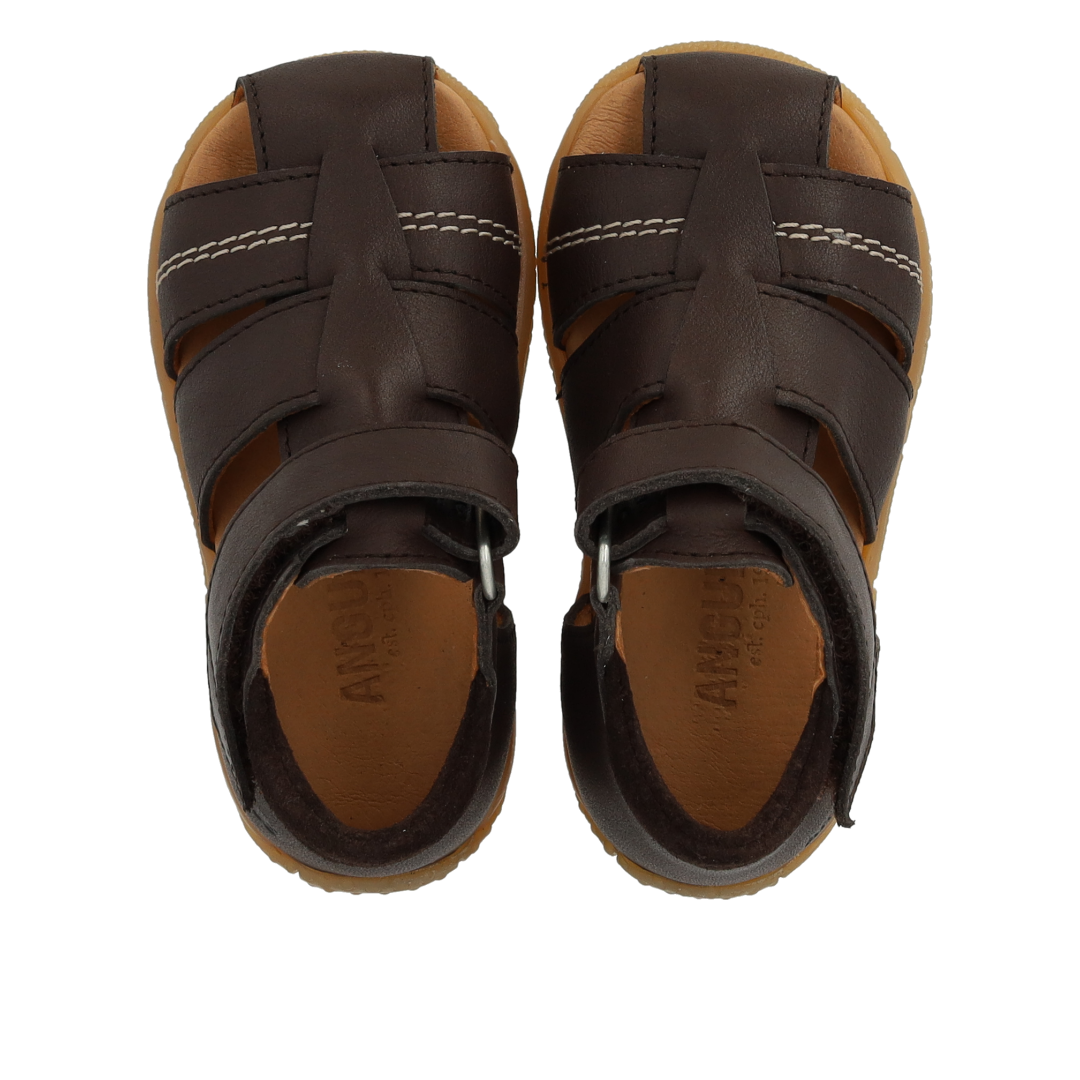 first steps sandal with contrast stitching