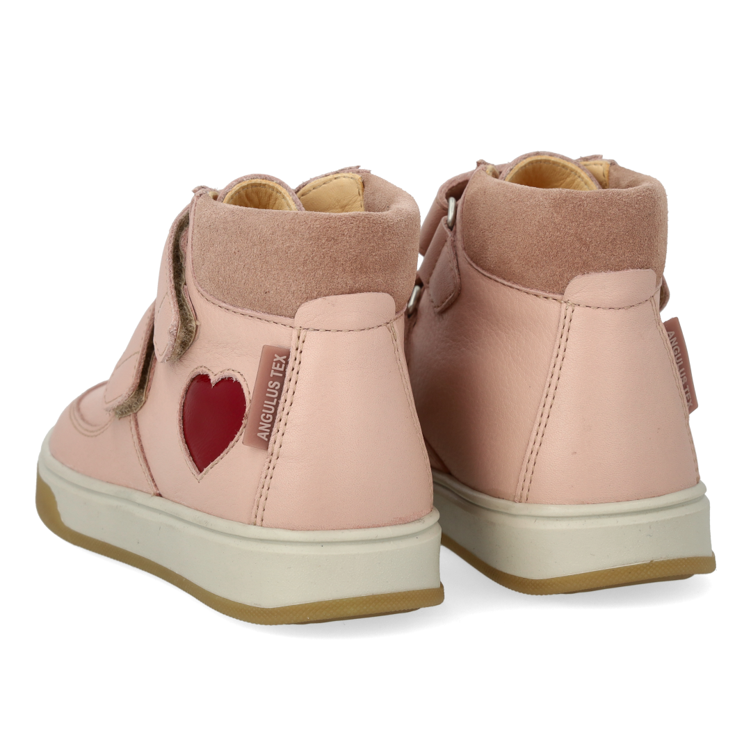 High-top TEX-sneaker with patent-leather heart