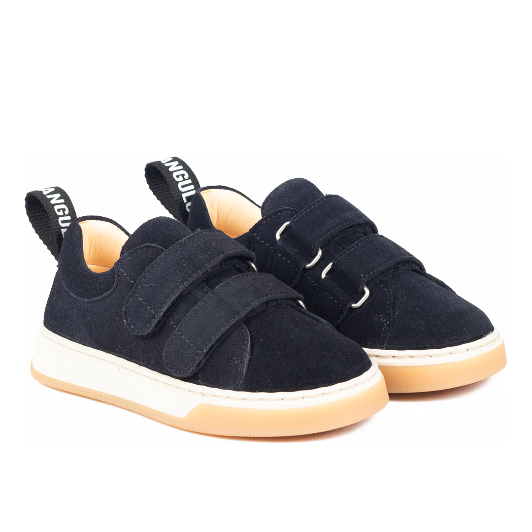 Sneaker with logo strap and velcro