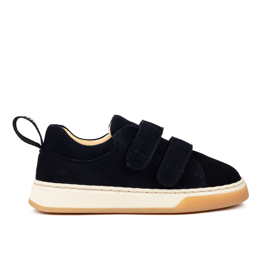 Sneaker with logo strap and velcro