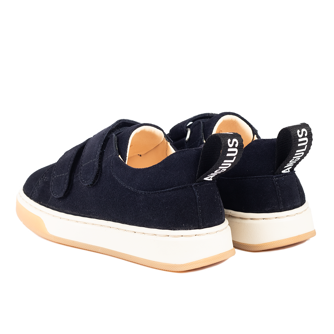 Sneaker with logo strap and velcro