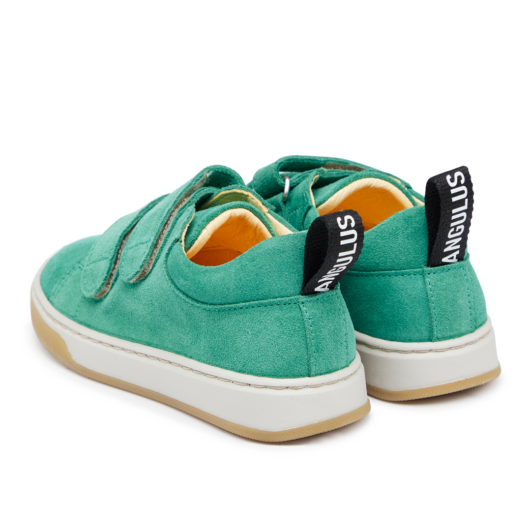 Sneaker with logo strap and velcro