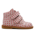 Toddler shoes with heart print and velcro closure
