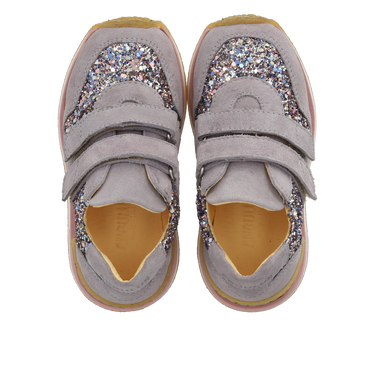 Glitter sneaker with velcro closure
