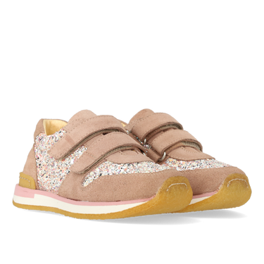Glitter sneaker with velcro closure