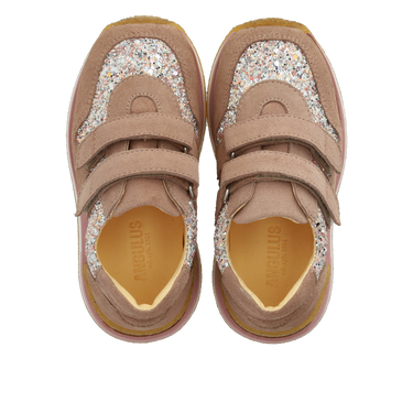 Glitter sneaker with velcro closure