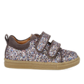 Sparkling glitter sneaker with suede trim
