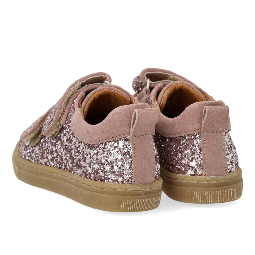 Sparkling glitter sneaker with suede trim