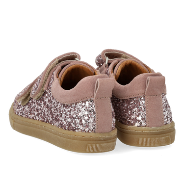 Sparkling glitter sneaker with suede trim