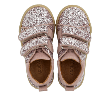 Sparkling glitter sneaker with suede trim