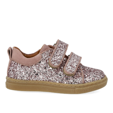Sparkling glitter sneaker with suede trim