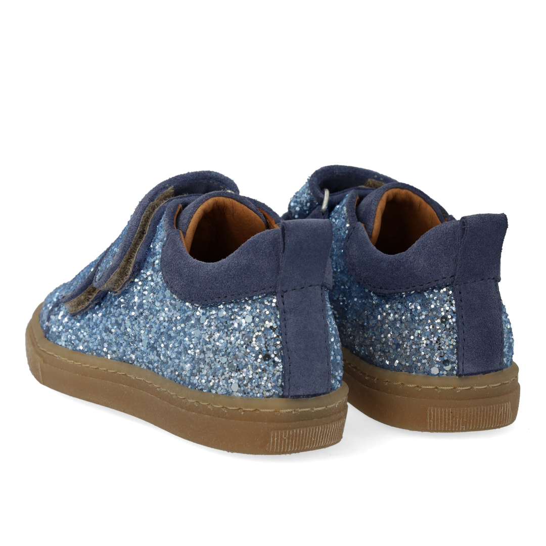 Sparkling glitter sneaker with suede trim