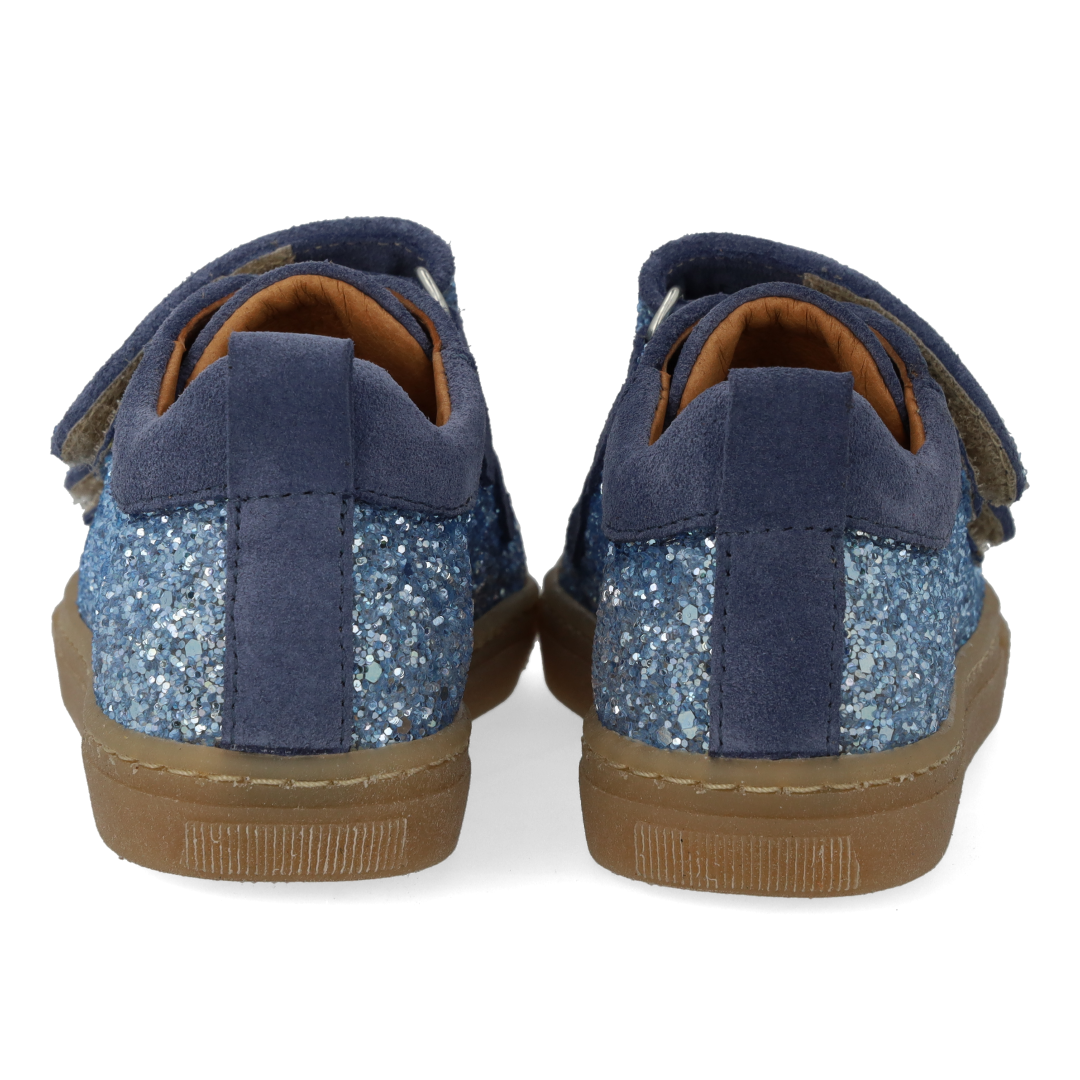 Sparkling glitter sneaker with suede trim