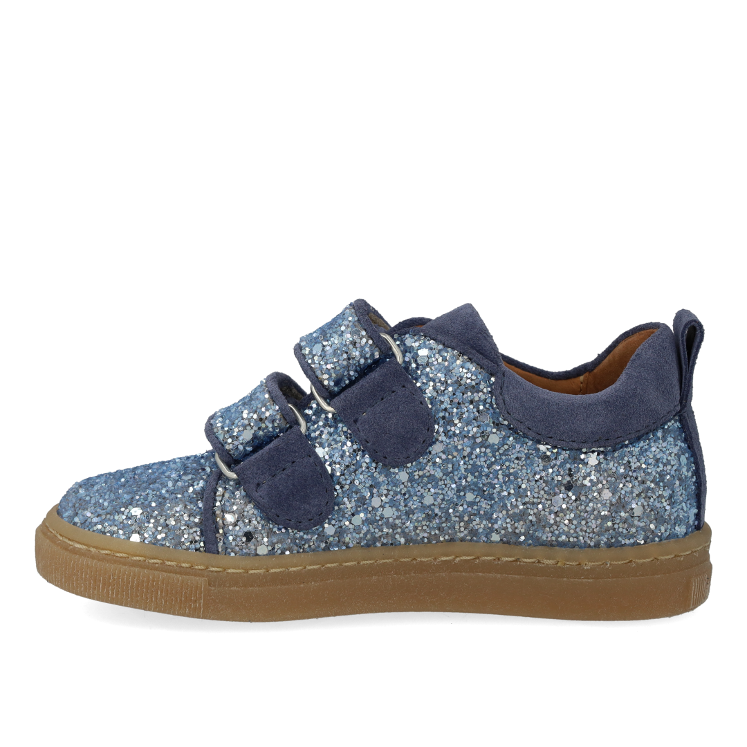 Sparkling glitter sneaker with suede trim