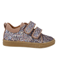 Sparkling glitter sneaker with suede trim