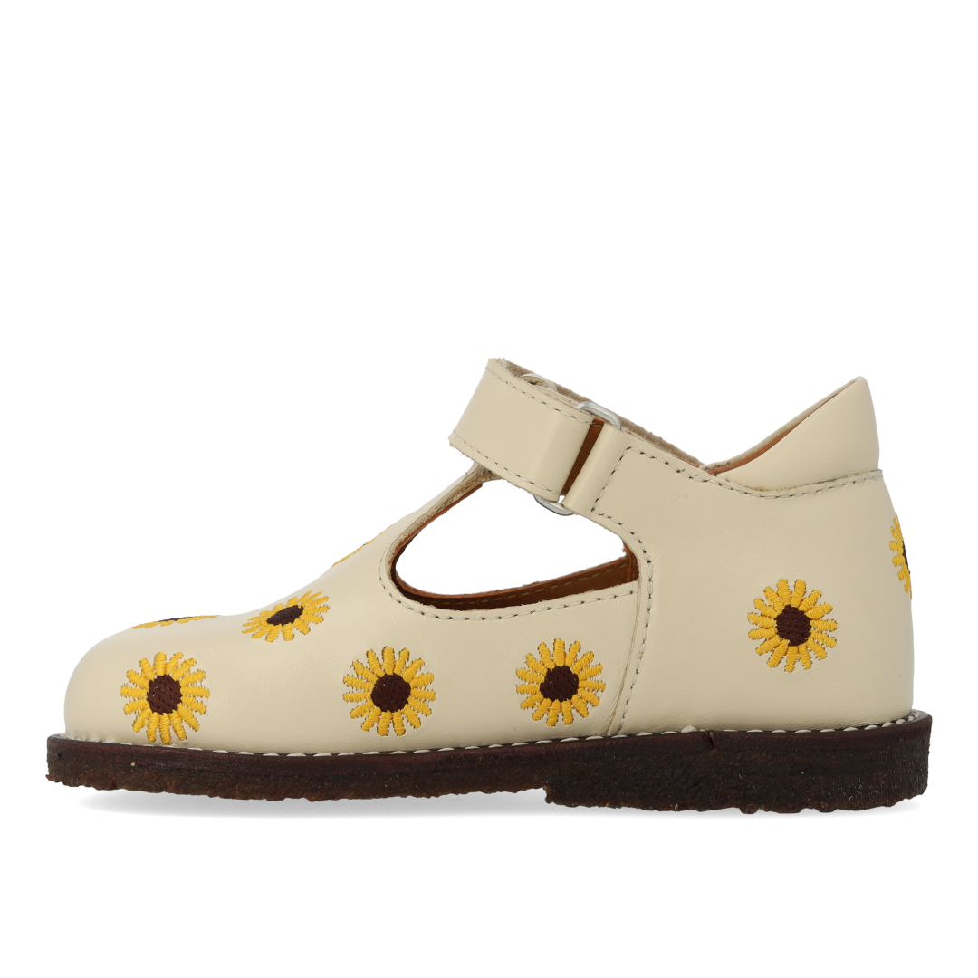 Classic toddler tulle shoes with sunflower embroidery