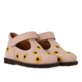 Classic toddler tulle shoes with sunflower embroidery