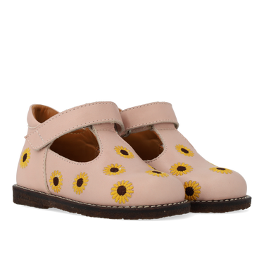 Starter mary jane with sunflower embroidery