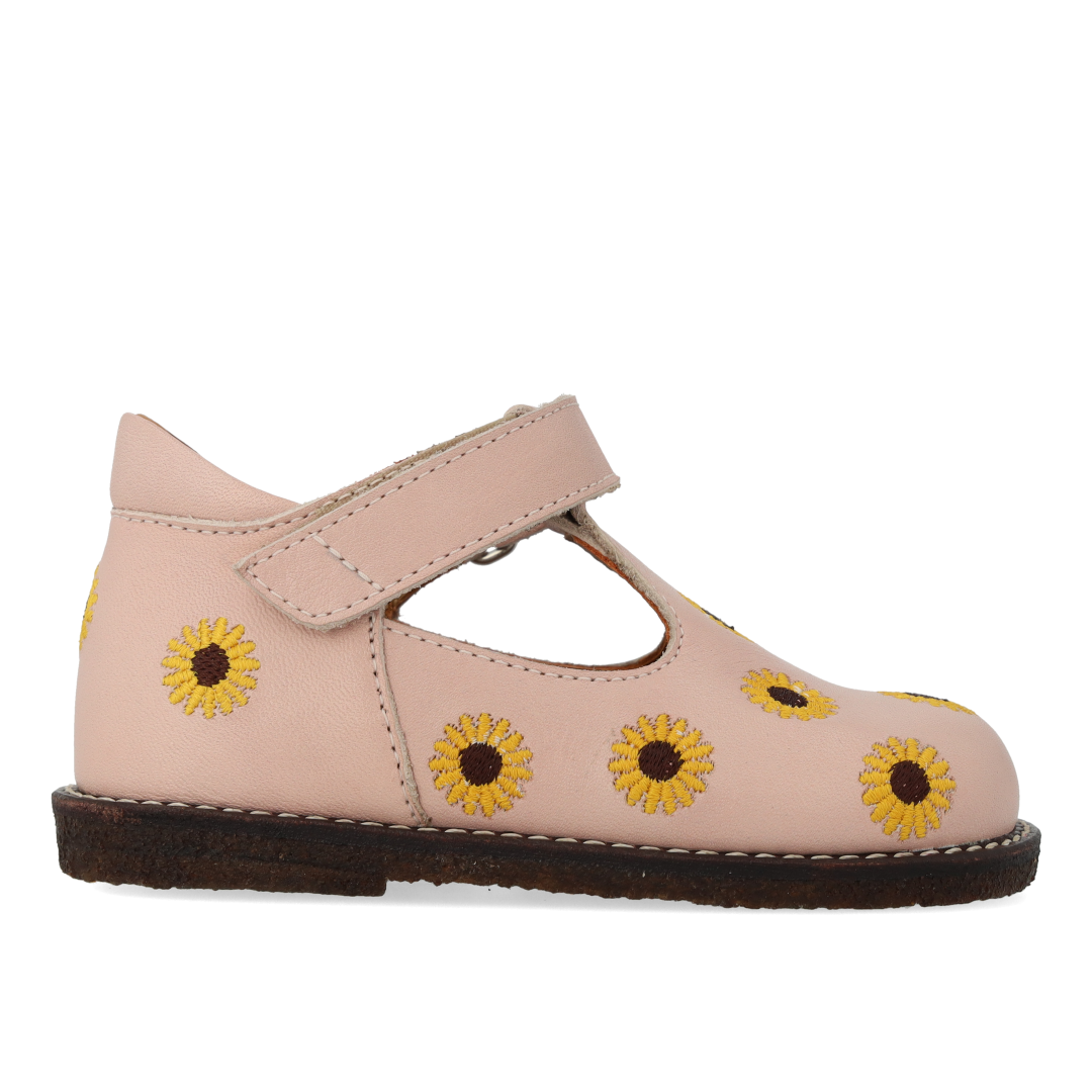 Classic toddler tulle shoes with sunflower embroidery