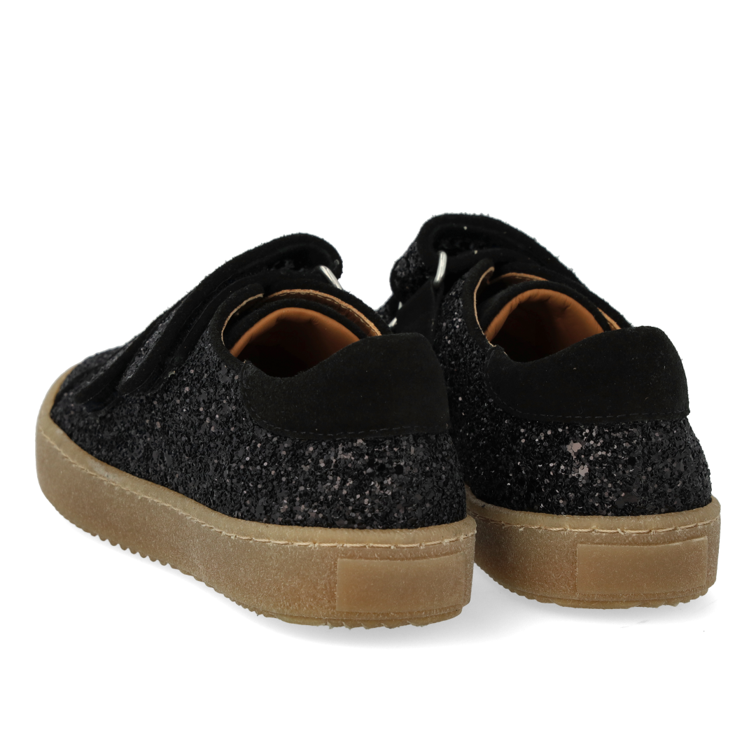 Sporty velcro-sneaker in sparkling glitter