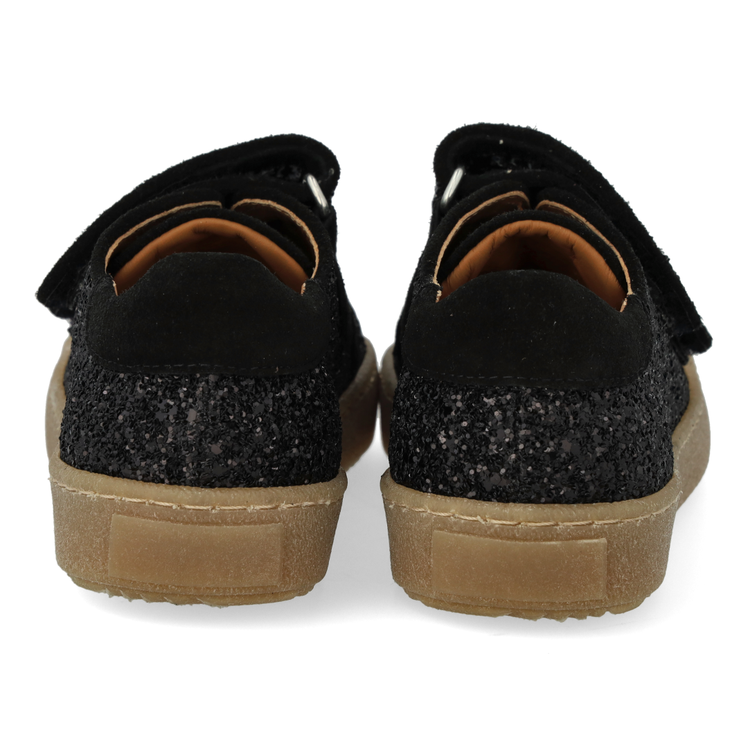 Sporty velcro-sneaker in sparkling glitter