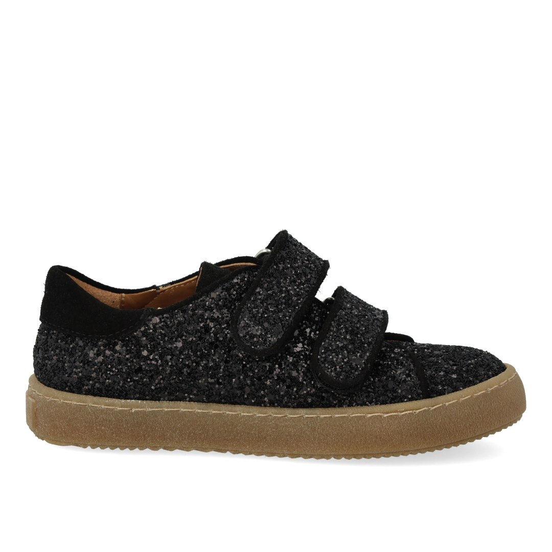Sporty velcro-sneaker in sparkling glitter