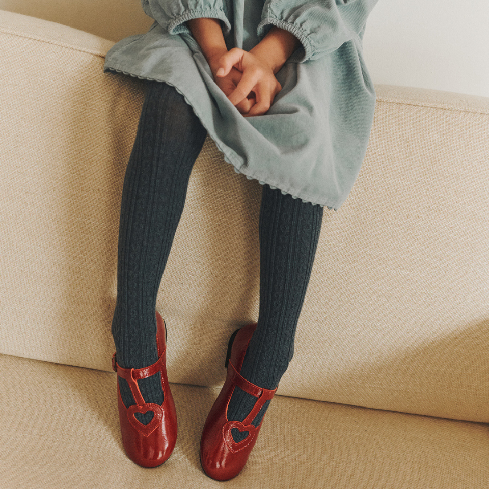 T-bar ballerina with cut-out heart