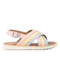 Padded criss-cross sandal with buckle closure