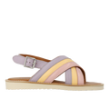Padded cross sandal with buckle closure