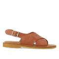 Cross sandal with buckle closure