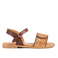 Glitter sandal with buckle and Velcro closure