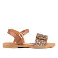Glitter sandal with buckle and Velcro closure