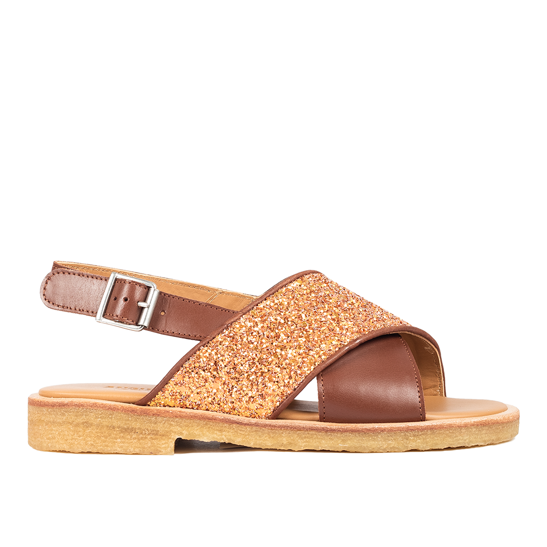 Criss-cross sandal with sparkling glitter detail